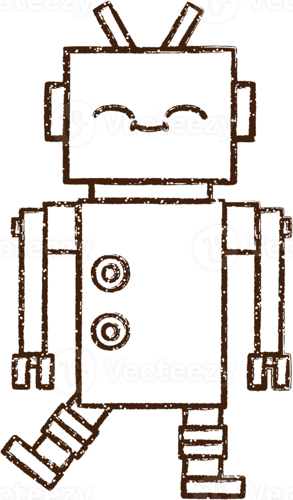 Robot Charcoal Drawing png