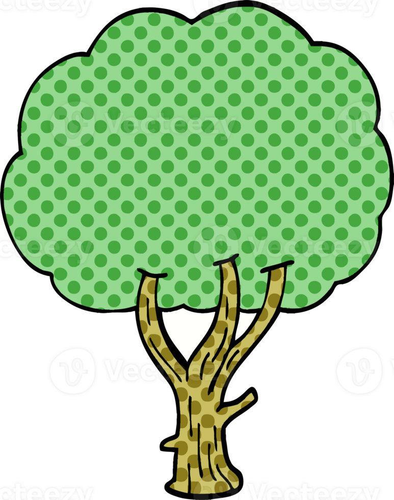 cartoon doodle blooming tree png