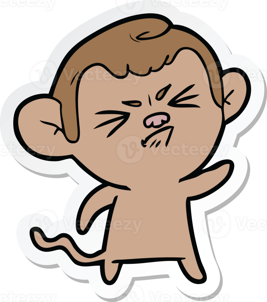 sticker of a cartoon angry monkey png