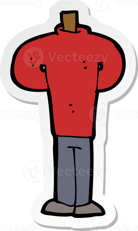 sticker of a cartoon body standing still png