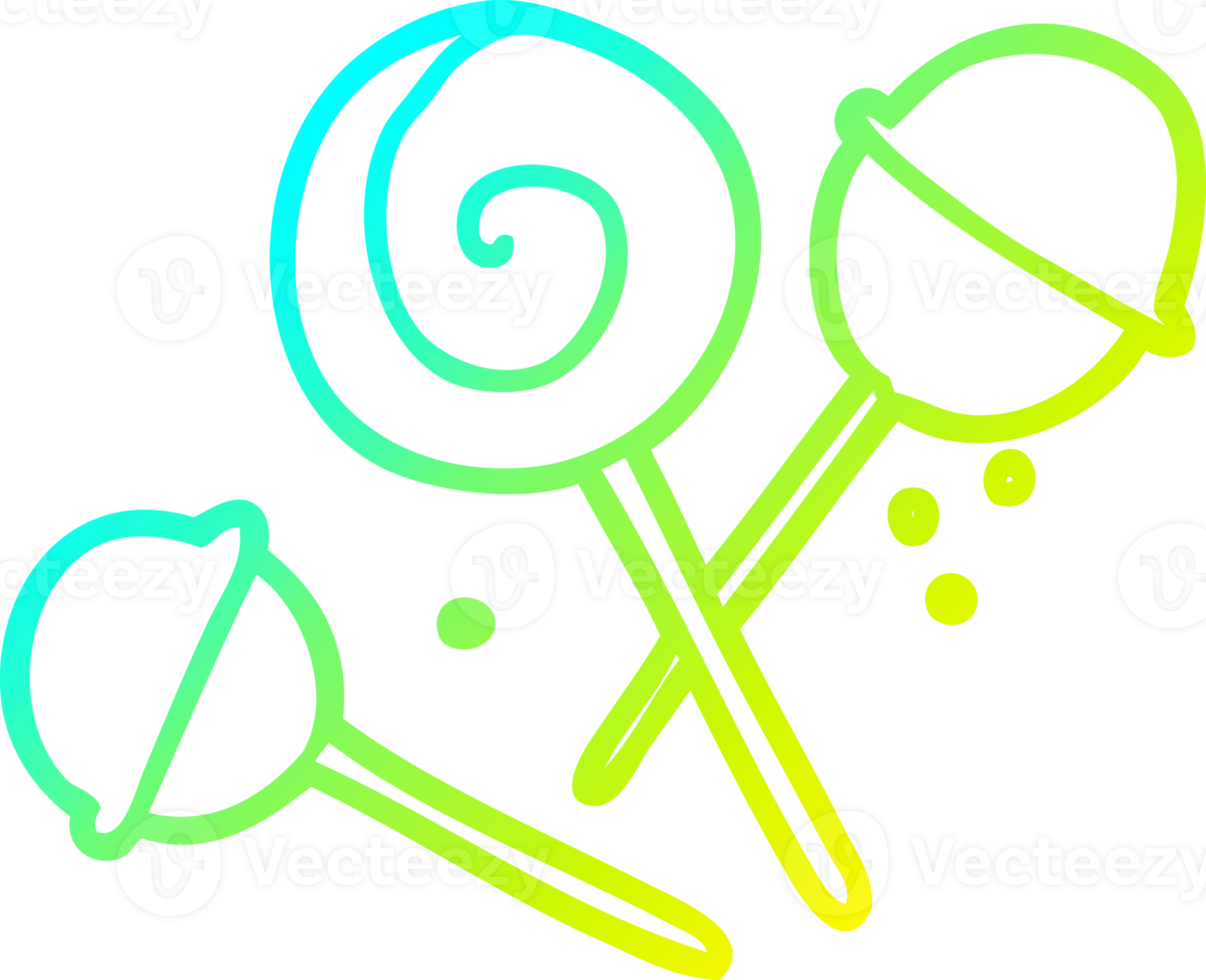cold gradient line drawing of a traditional lollipop png
