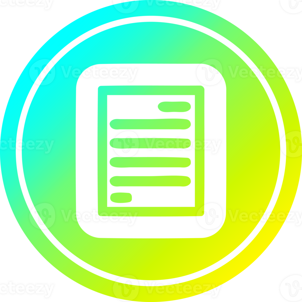 official document circular icon with cool gradient finish png