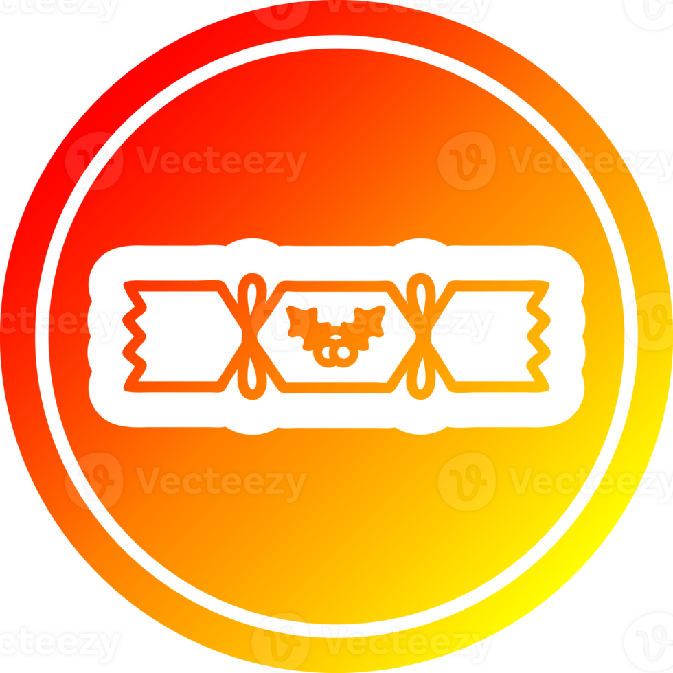 christmas cracker circular icon with warm gradient finish png
