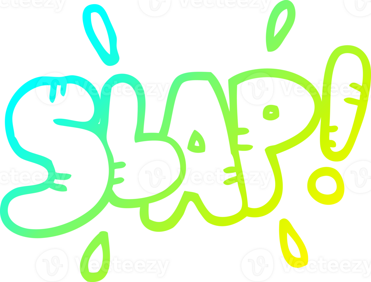 cold gradient line drawing of a cartoon slap symbol png