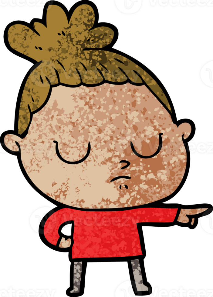 cartoon calm woman png
