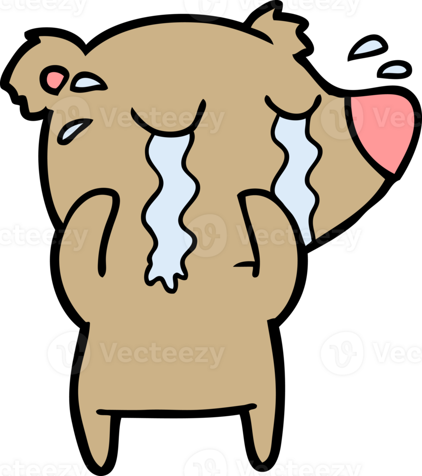 cartoon crying bear png