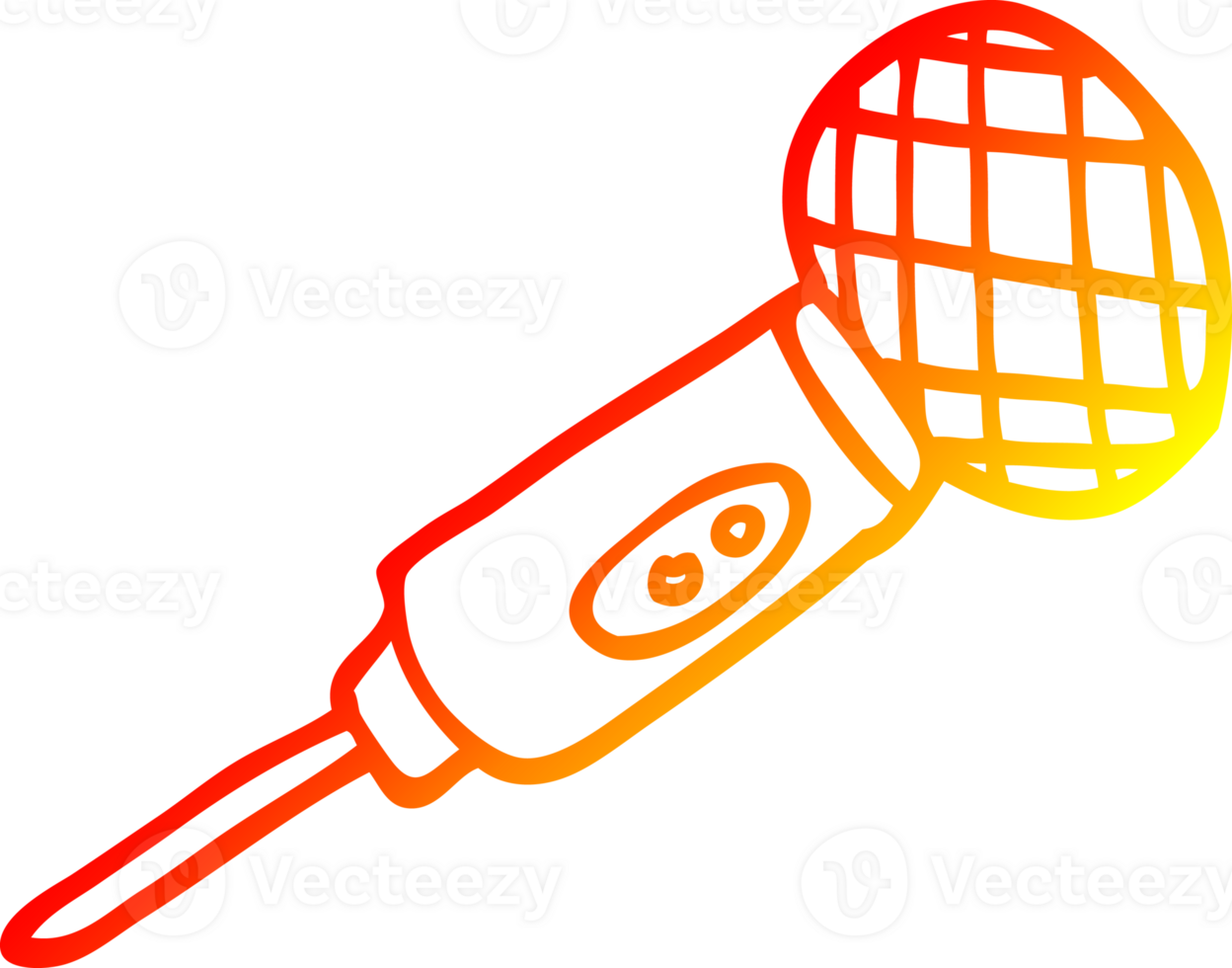warm gradient line drawing of a cartoon microphone png