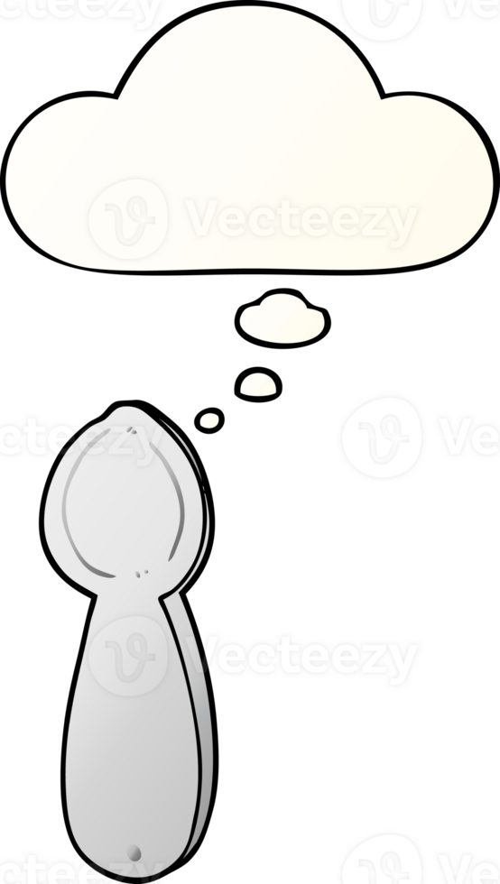 cartoon spoon with thought bubble in smooth gradient style png
