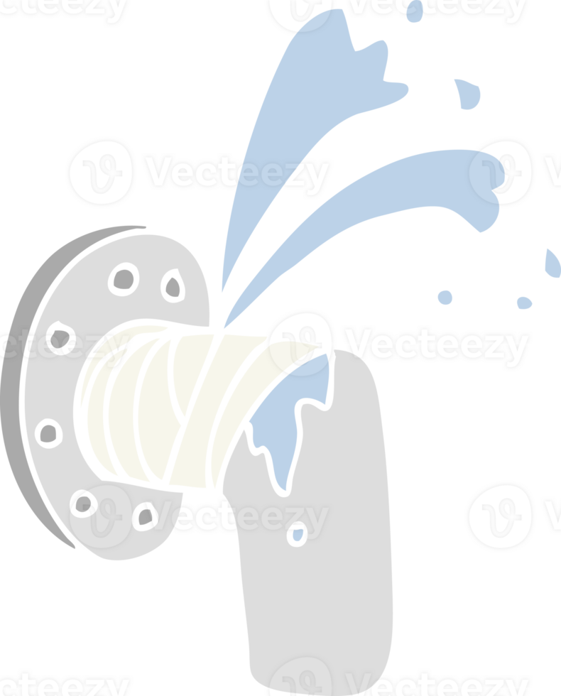 flat color illustration of leaky pipe png