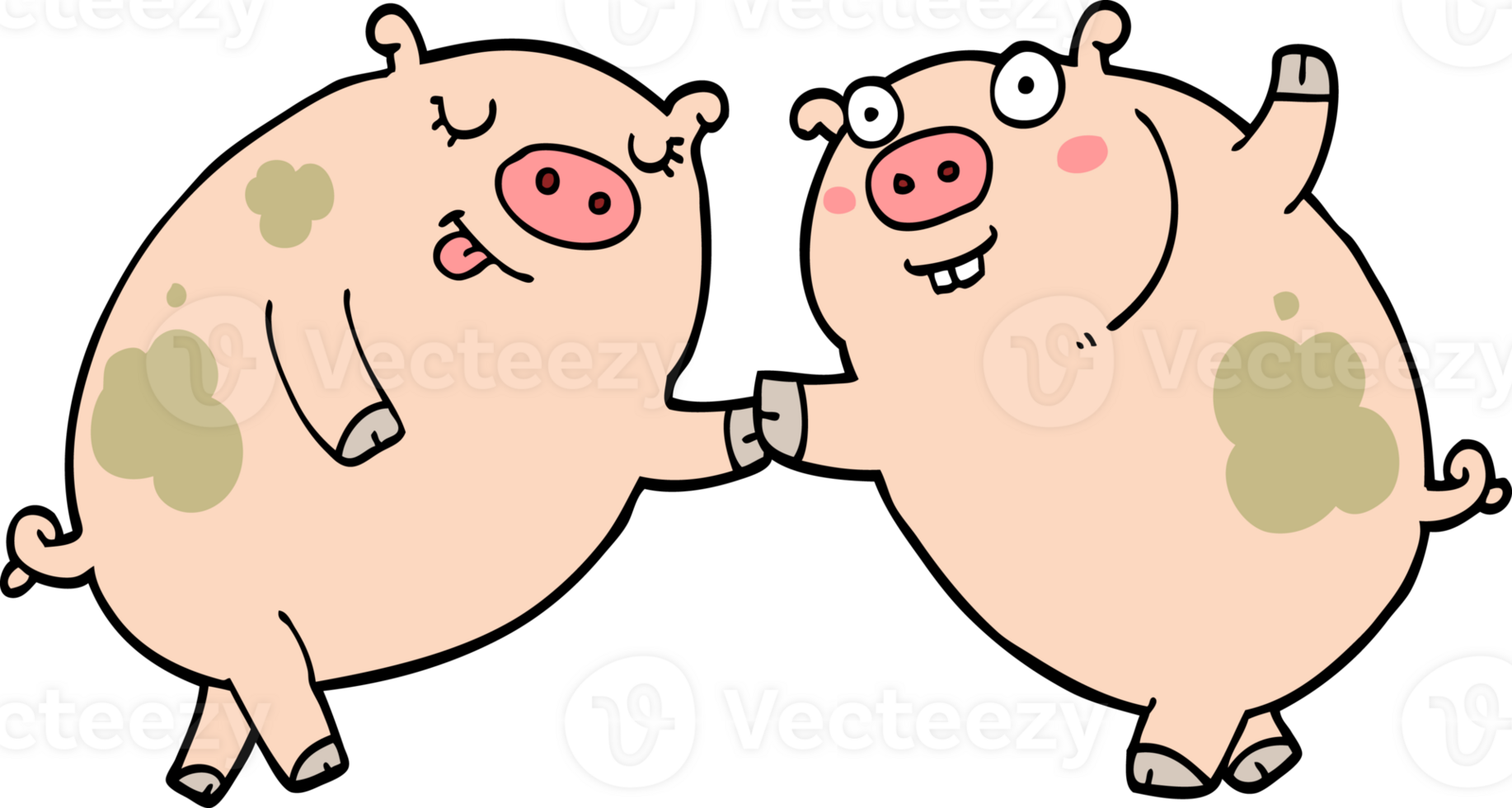 cartoon pigs dancing png