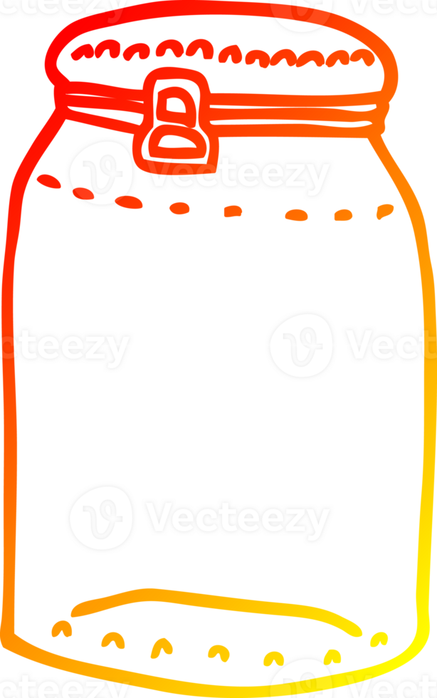 warm gradient line drawing of a cartoon glass jar png