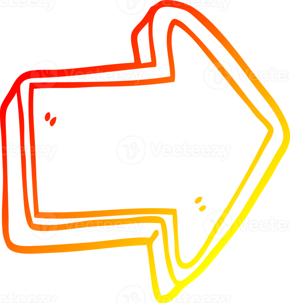 warm gradient line drawing of a cartoon arrow sign png