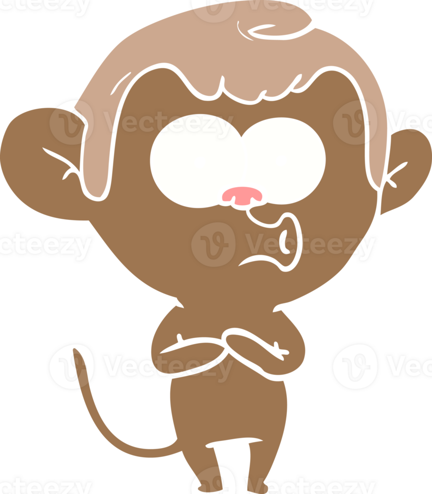 flat color style cartoon hooting monkey png