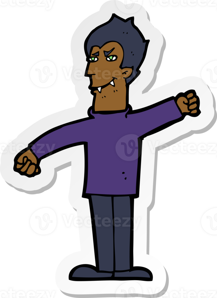 sticker of a cartoon vampire man png