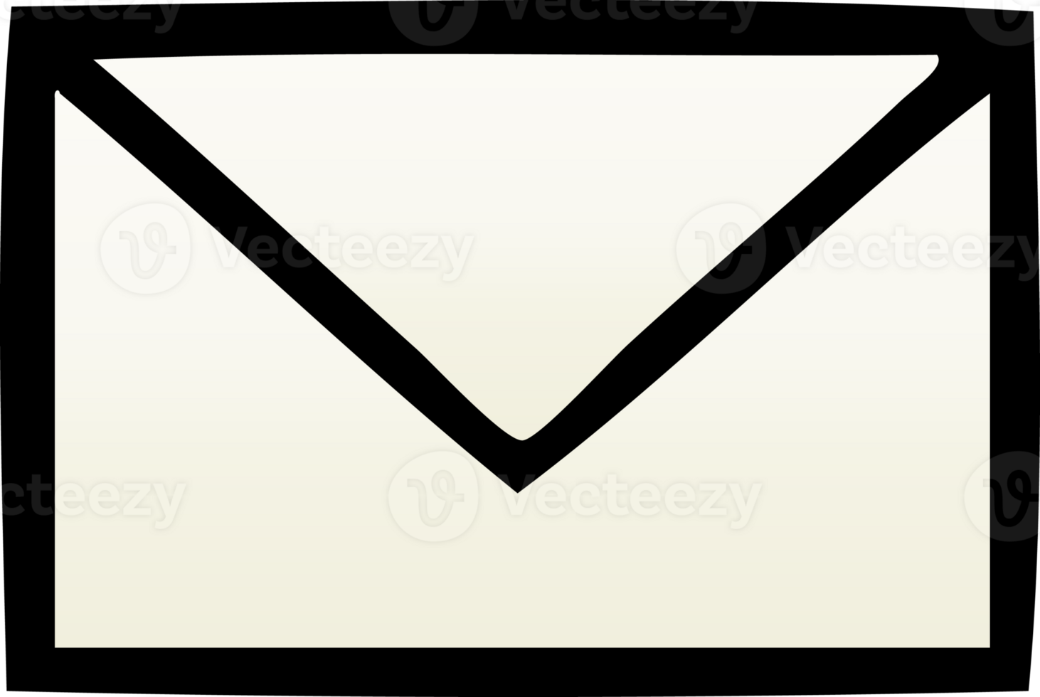 gradient shaded cartoon of a paper envelope png