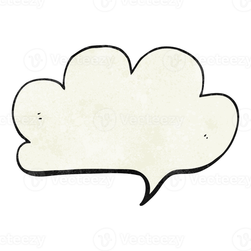 hand textured cartoon cloud speech bubble png