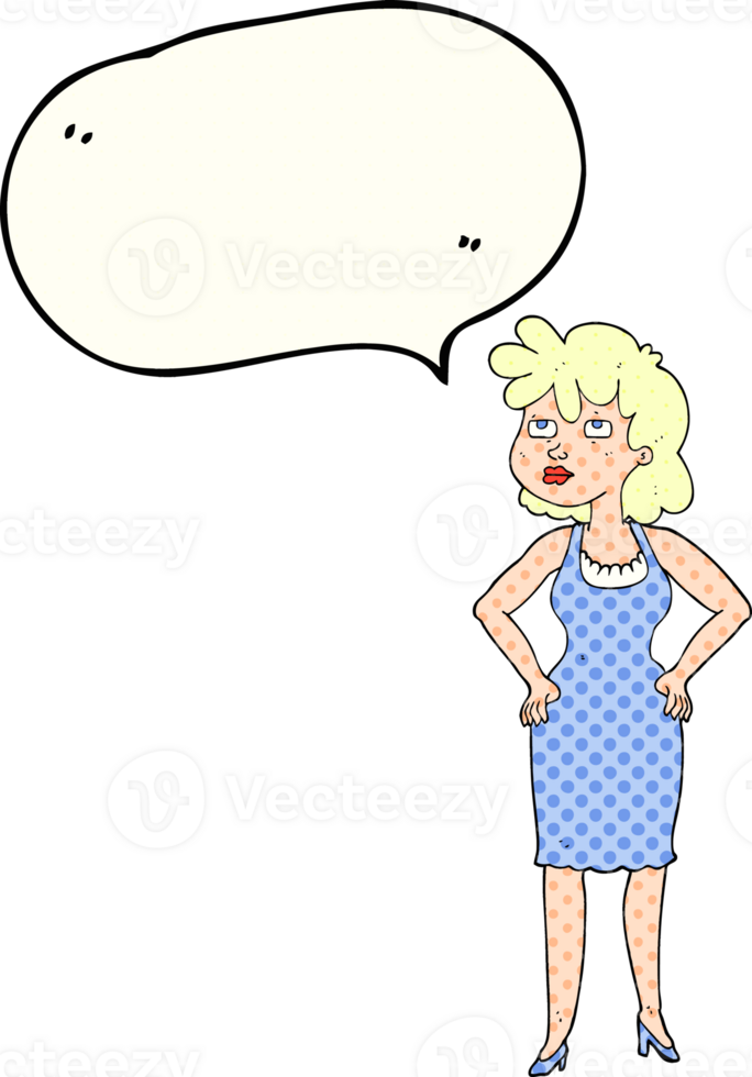 hand drawn comic book speech bubble cartoon annoyed woman png