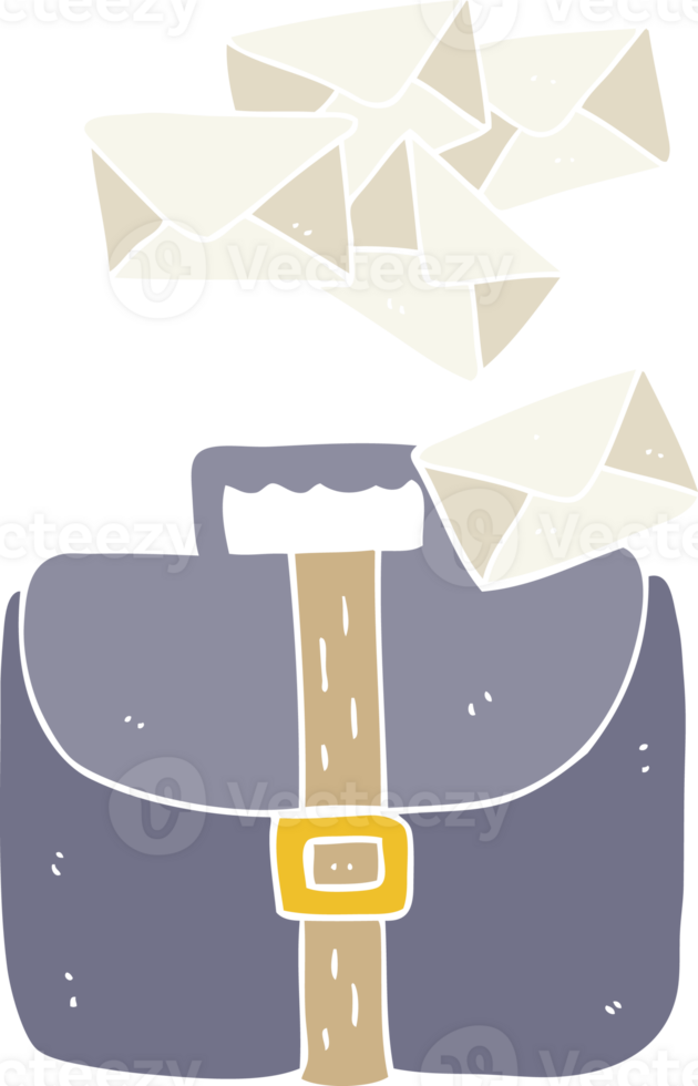 flat color illustration of briefcase spilling letters png