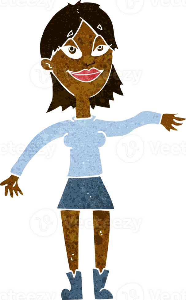 cartoon woman making hand gesture png