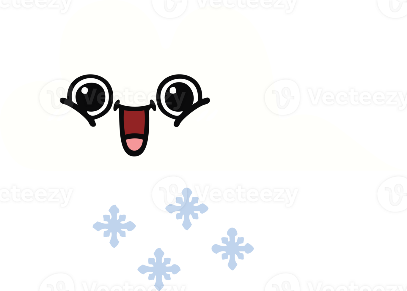 flat color retro cartoon of a snow cloud png