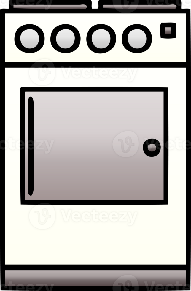 gradient shaded cartoon of a oven and cooker png