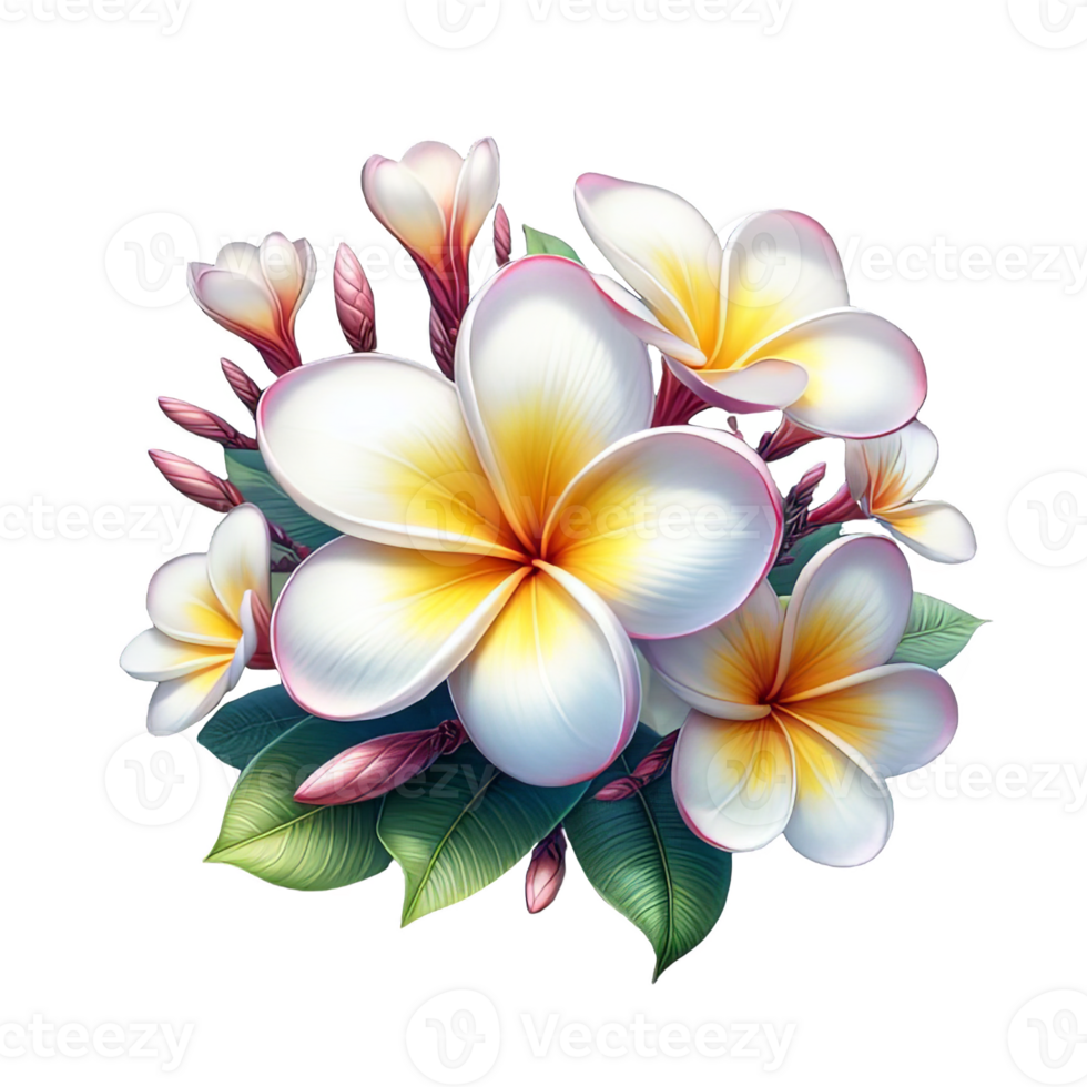 Plumeria flower isolated on transparent background png