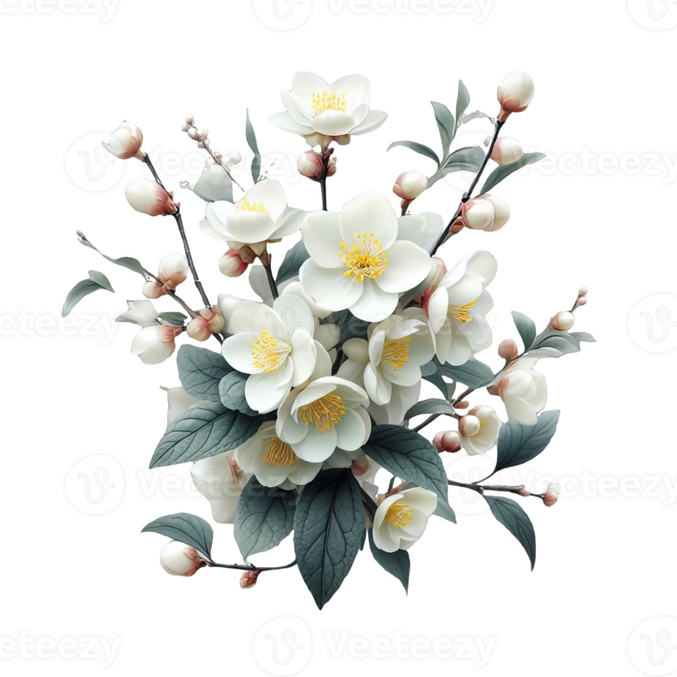 Winter jasmine flower isolated on transparent background png