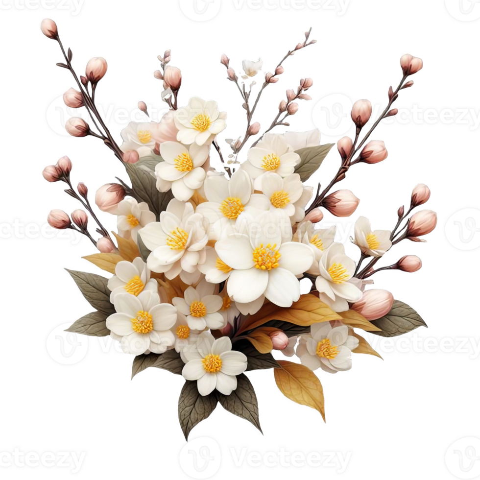 Winter jasmine flower isolated on transparent background png