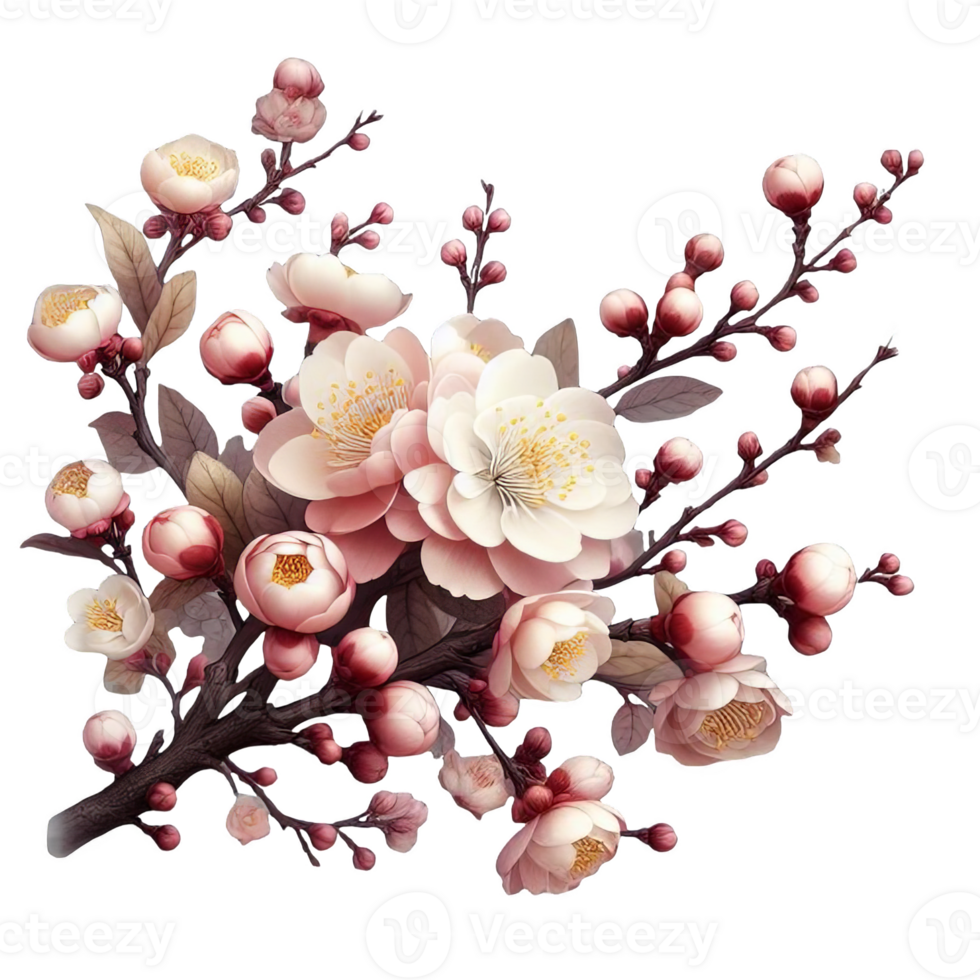 Winter jasmine flower isolated on transparent background png