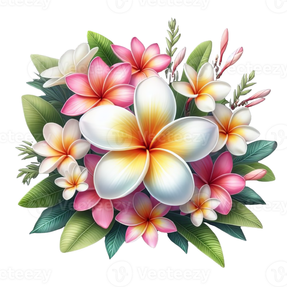 Plumeria flower isolated on transparent background png