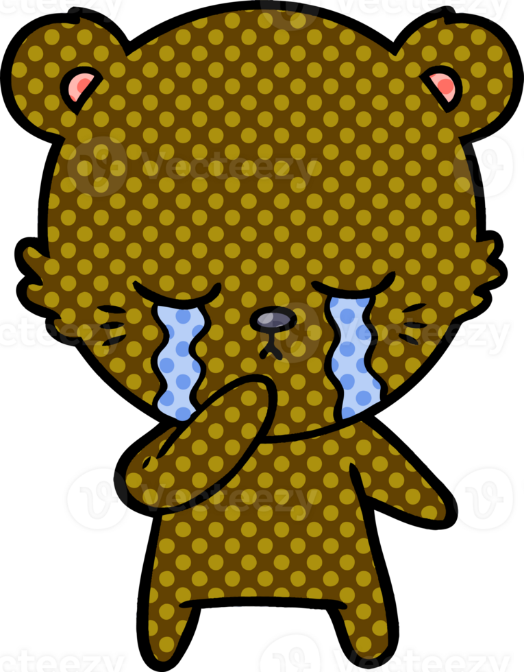 crying cartoon bear png