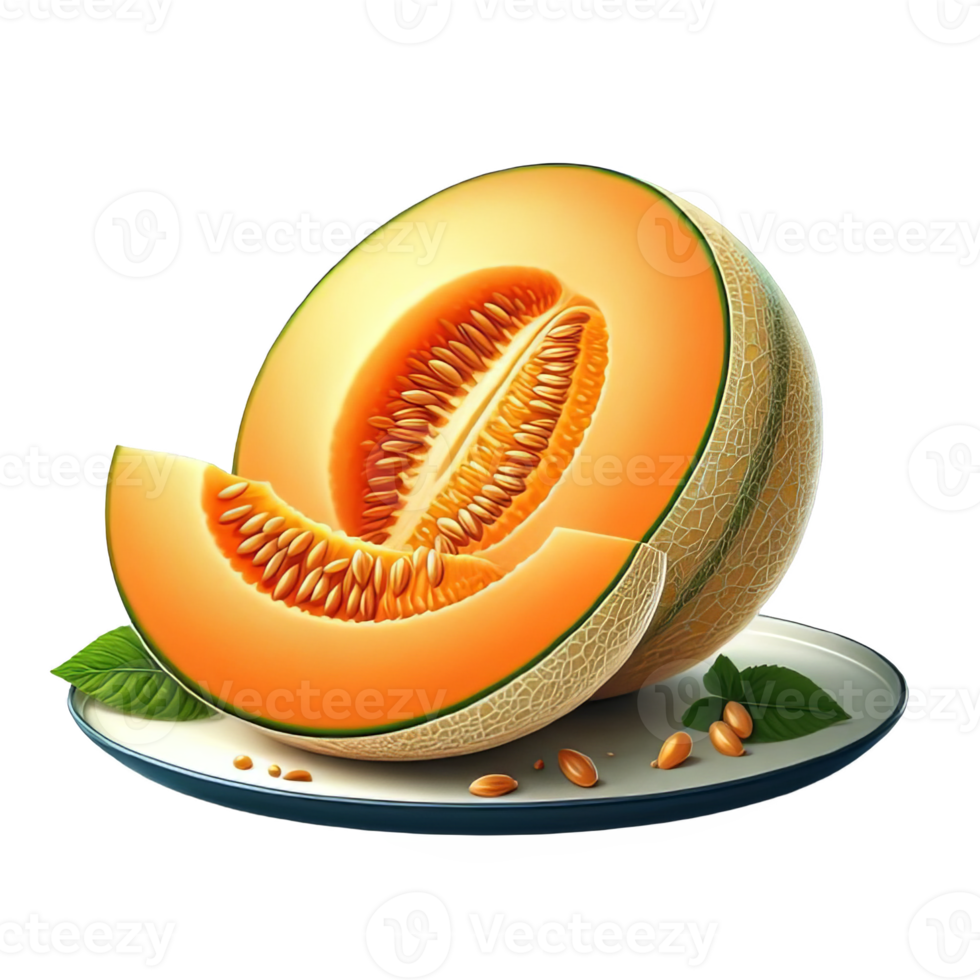 Cantaloupe isolated on transparent background png