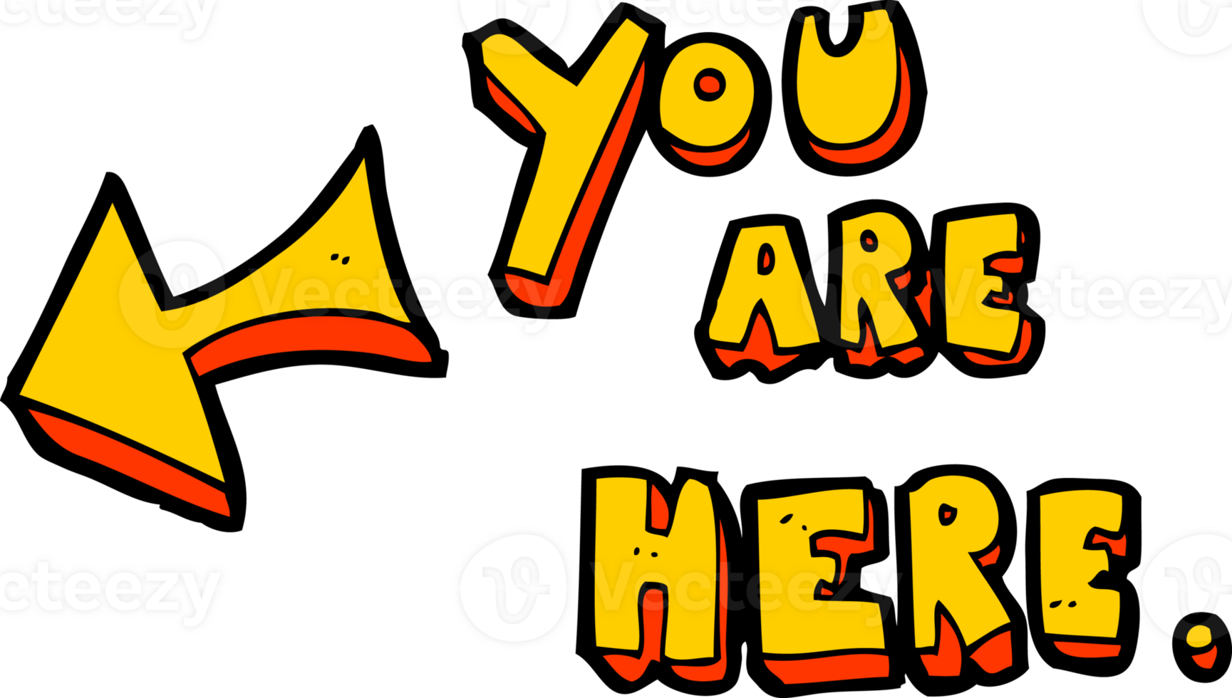 cartoon you are here sign png