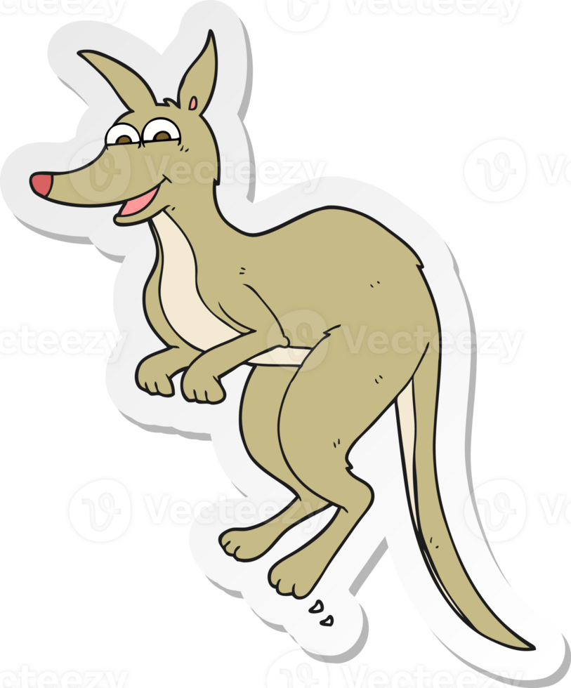 sticker of a cartoon kangaroo png
