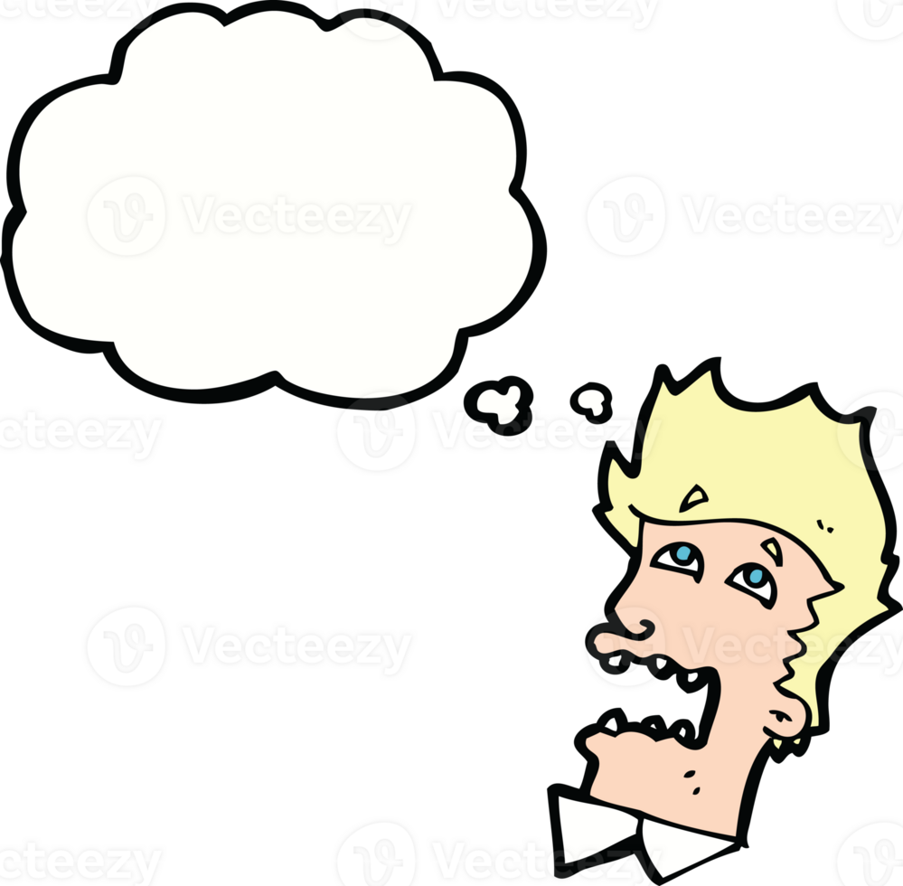 cartoon frightened man with speech bubble png
