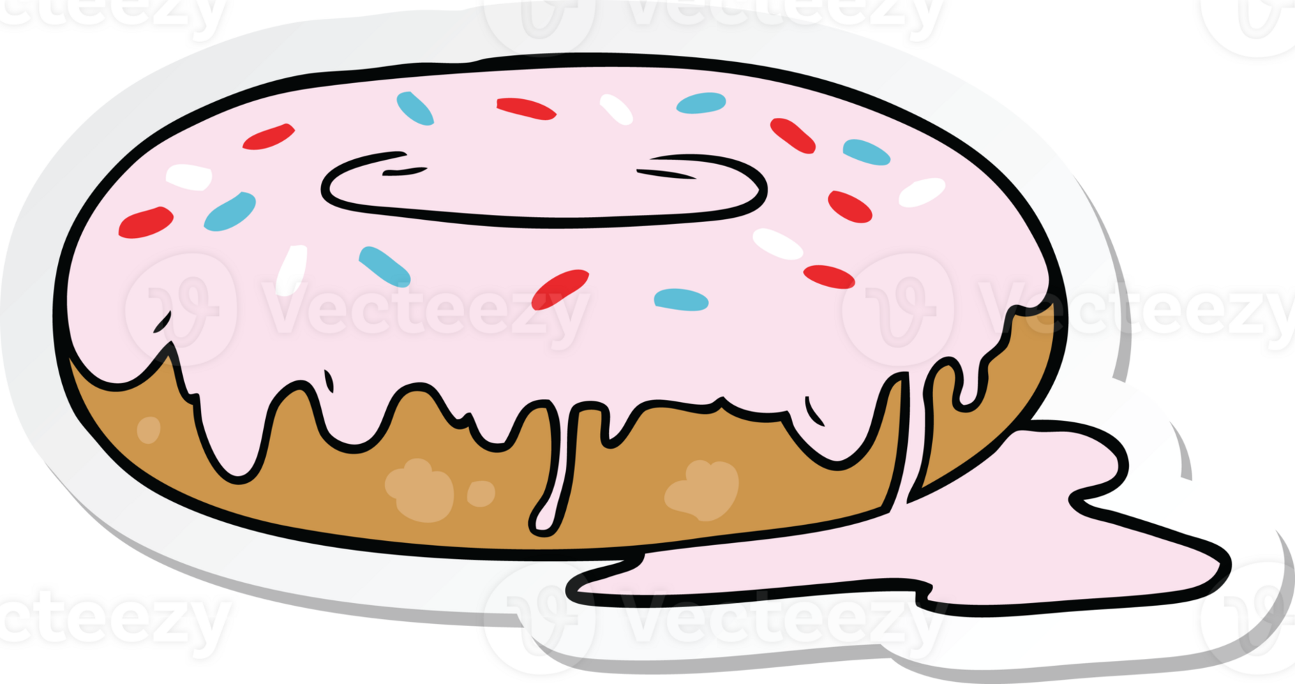 sticker of a cartoon donut png