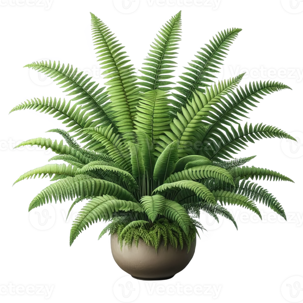 Boston fern nephrolepis exultate isolated on transparent background png