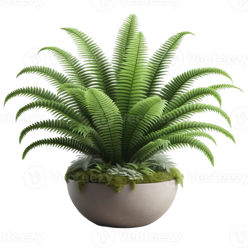 Boston fern nephrolepis exultate isolated on transparent background png