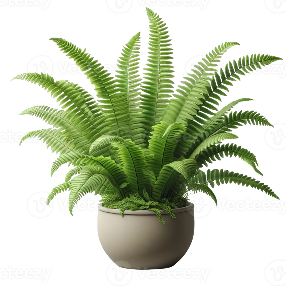 Boston fern nephrolepis exultate isolated on transparent background png