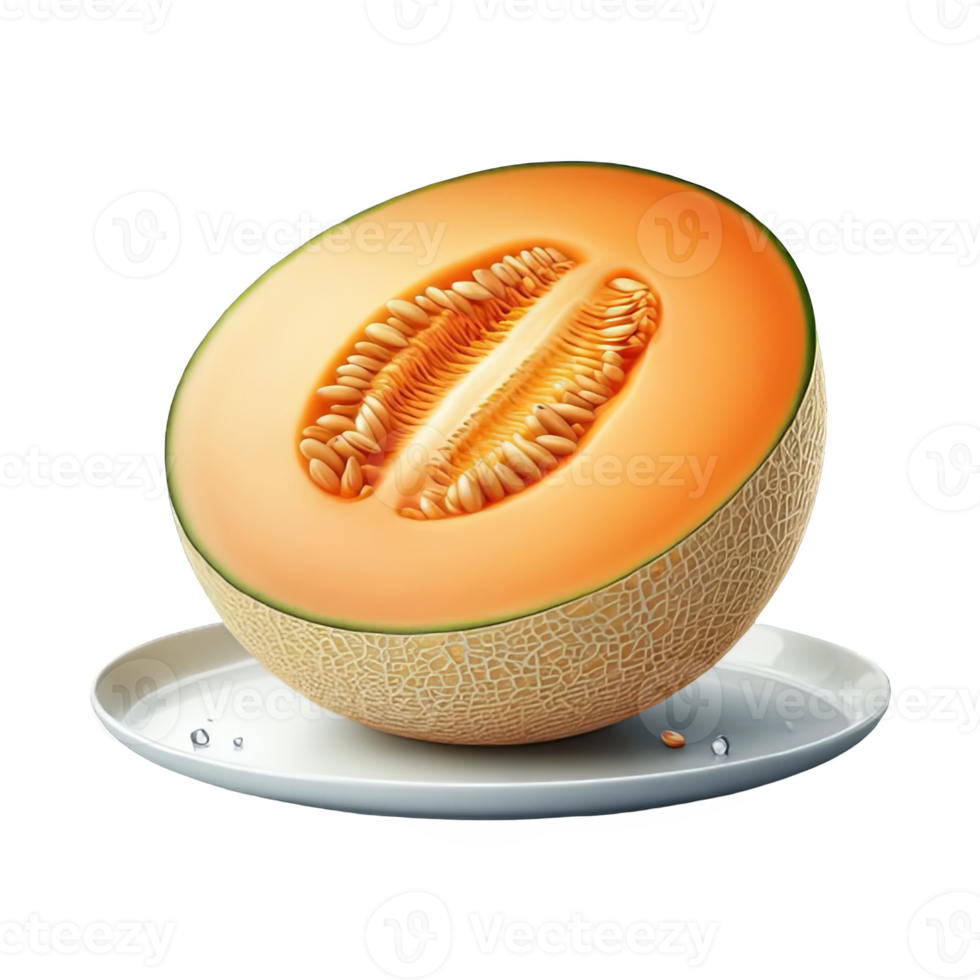Cantaloupe isolated on transparent background png