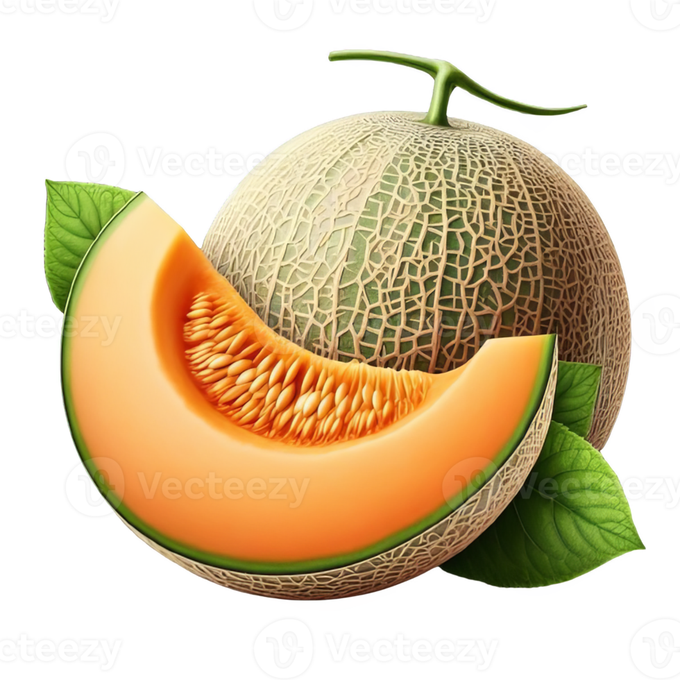 Cantaloupe isolated on transparent background png