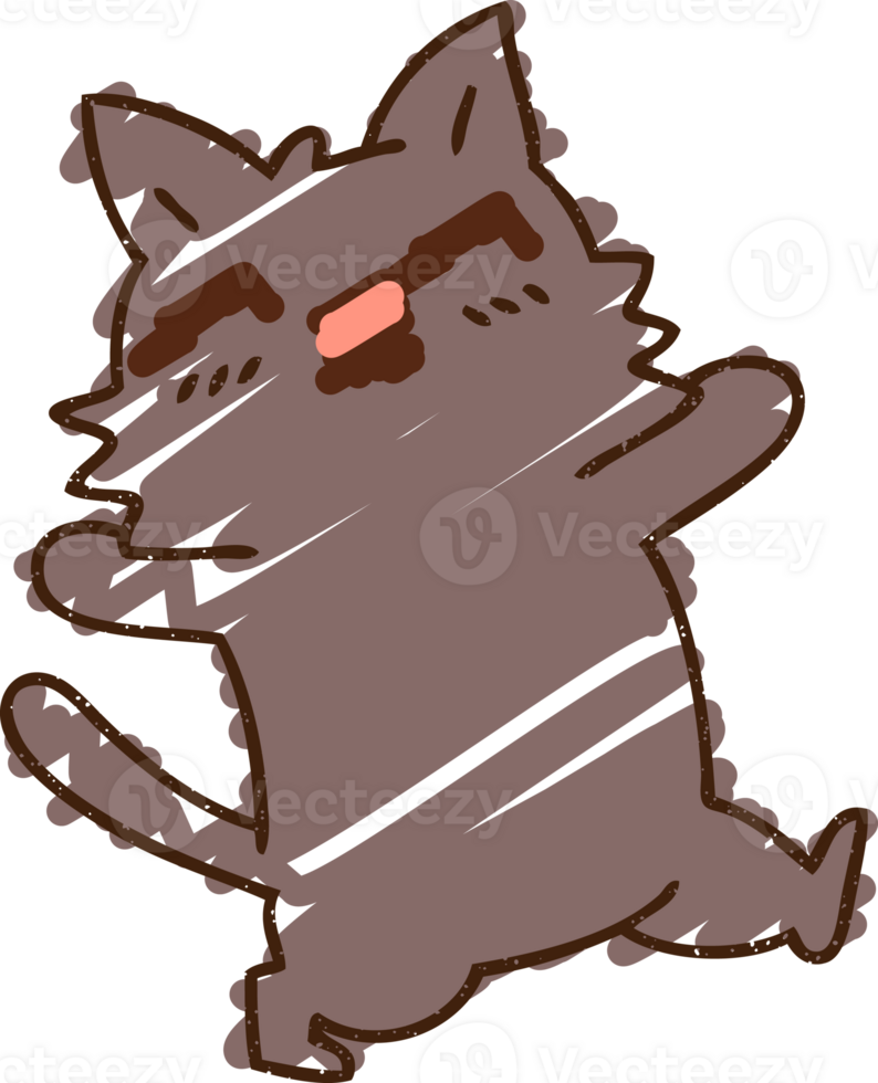Dancing Cat Chalk Drawing png