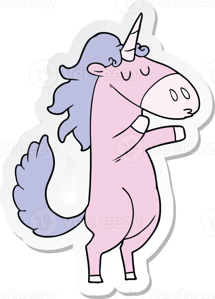 sticker of a cartoon unicorn png