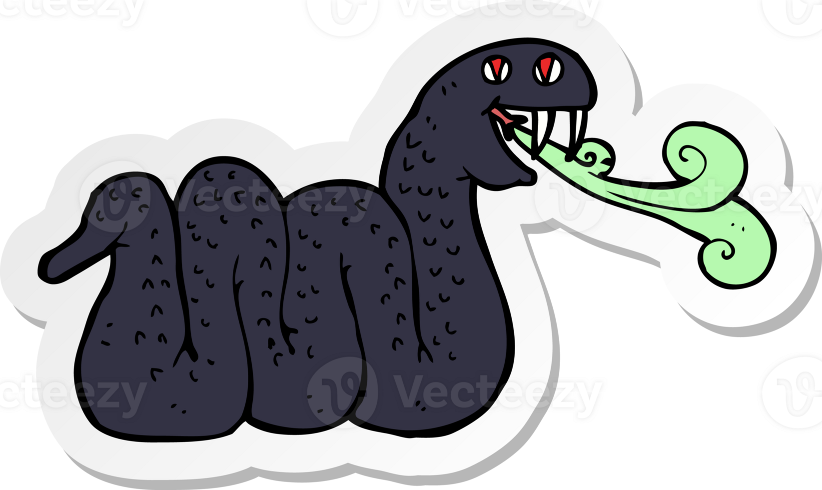 sticker of a cartoon snake png