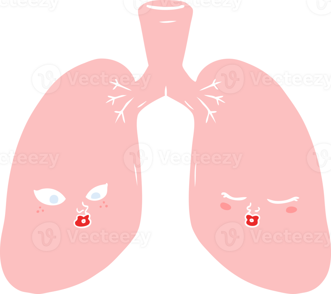 flat color style cartoon lungs png