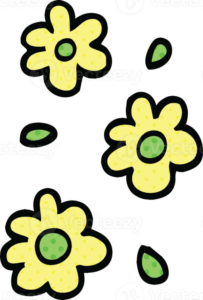 comic book style cartoon flower heads png