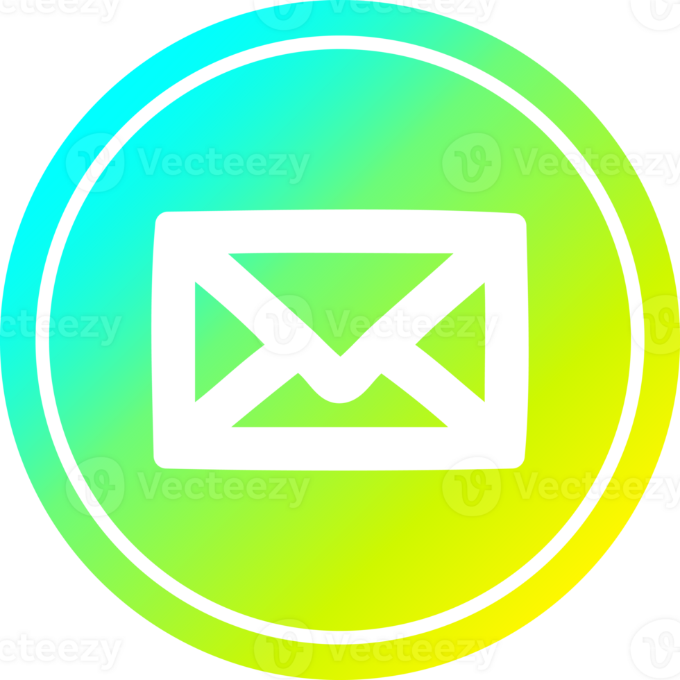 envelope letter circular icon with cool gradient finish png