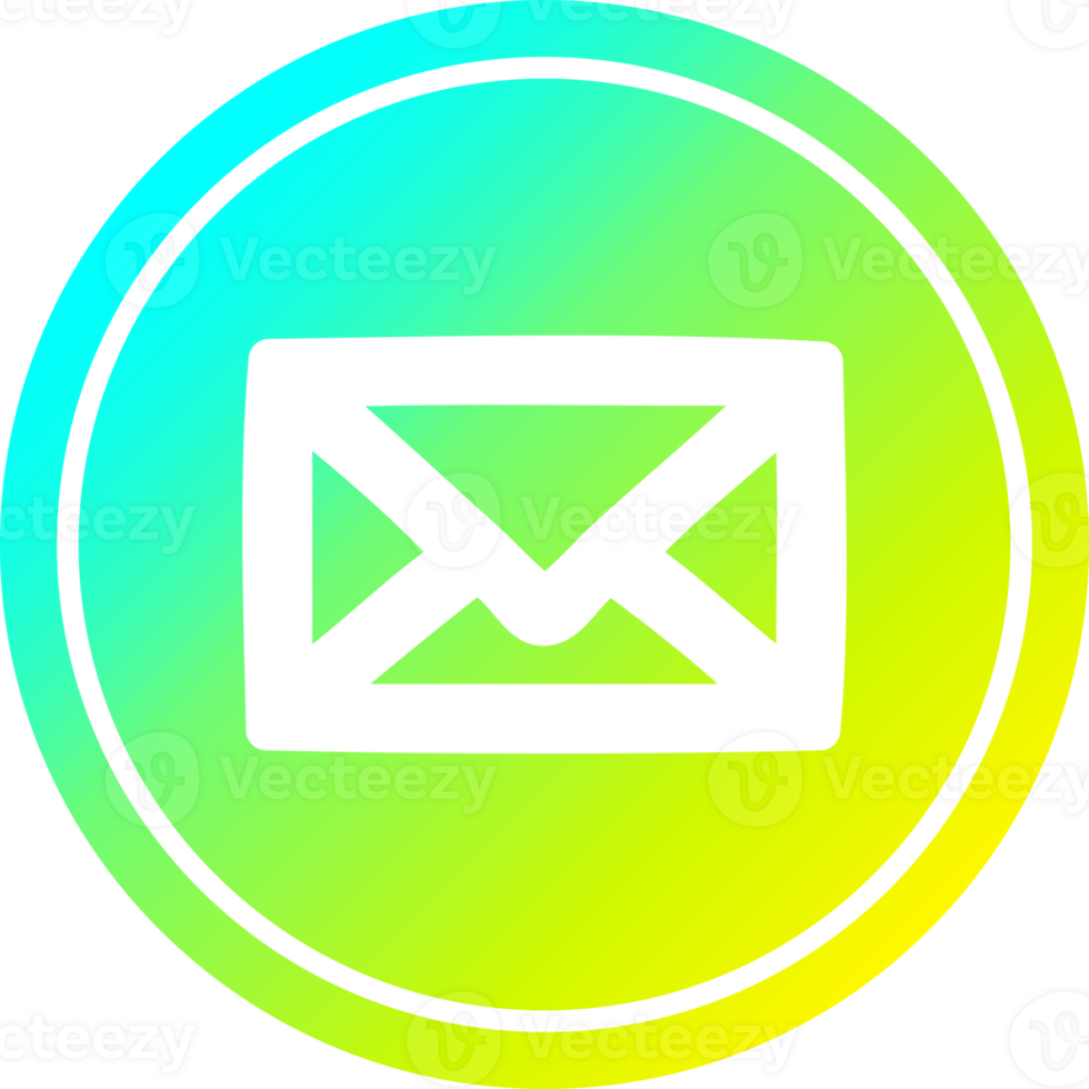kuvert brev cirkulär ikon med Häftigt lutning Avsluta png