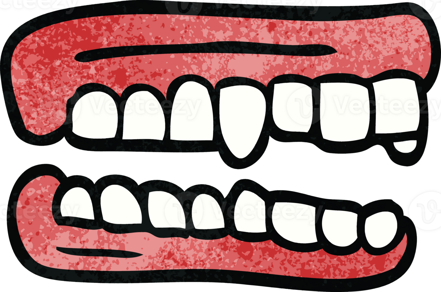 cartoon doodle false teeth png