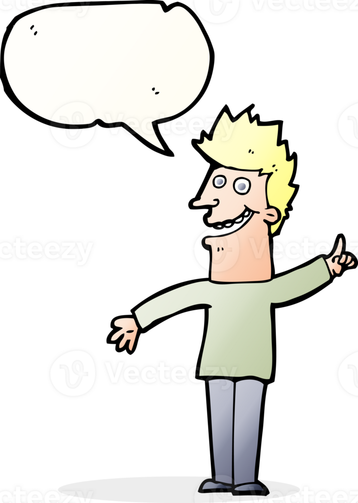 cartoon happy man with speech bubble png